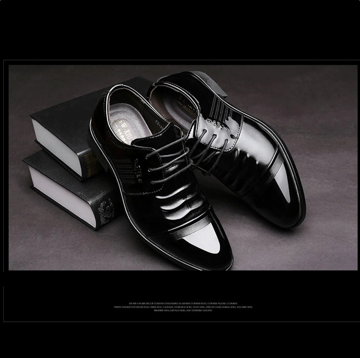 Men's Oxfords Classic Dress Shoes Wedding Business Shoes Modern Formal Derbys Lace-ups Wingtip Patent Leather Shoes