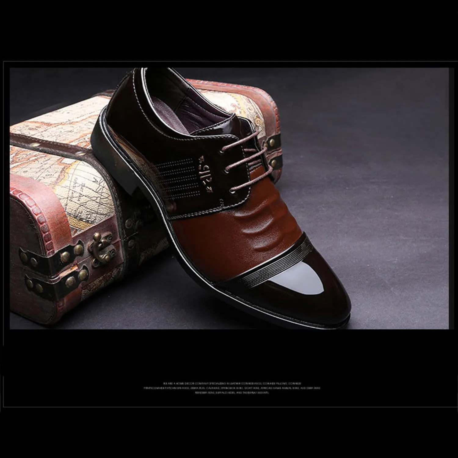 Men's Oxfords Classic Dress Shoes Wedding Business Shoes Modern Formal Derbys Lace-ups Wingtip Patent Leather Shoes