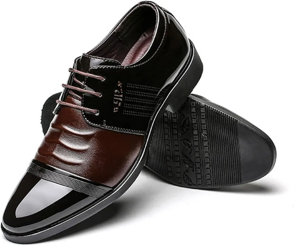 Men's Oxfords Classic Dress Shoes Wedding Business Shoes Modern Formal Derbys Lace-ups Wingtip Patent Leather Shoes