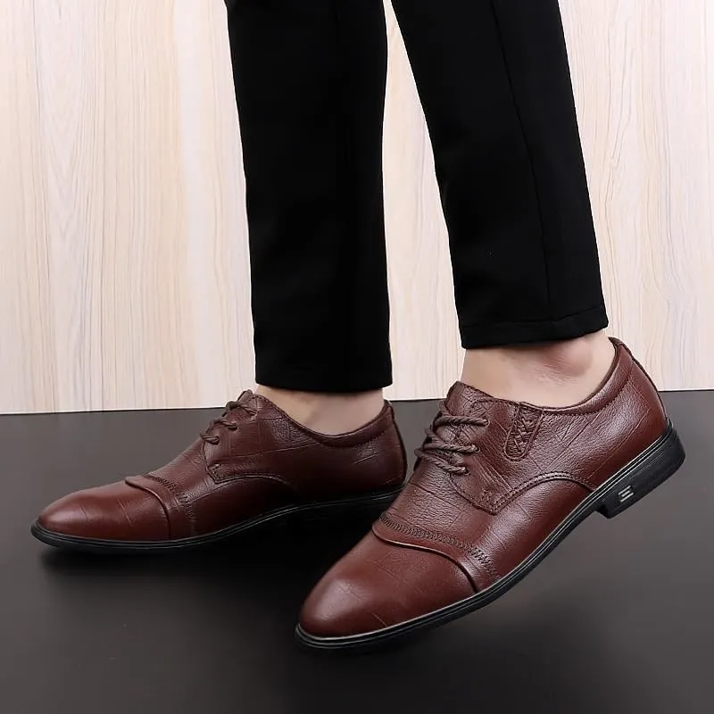 Men's Pointed Toe Oxford Shoes Fashion Comfort Luxury Patent Leather Dress Shoes Wedding Business Work Office Derby Shoes for Men