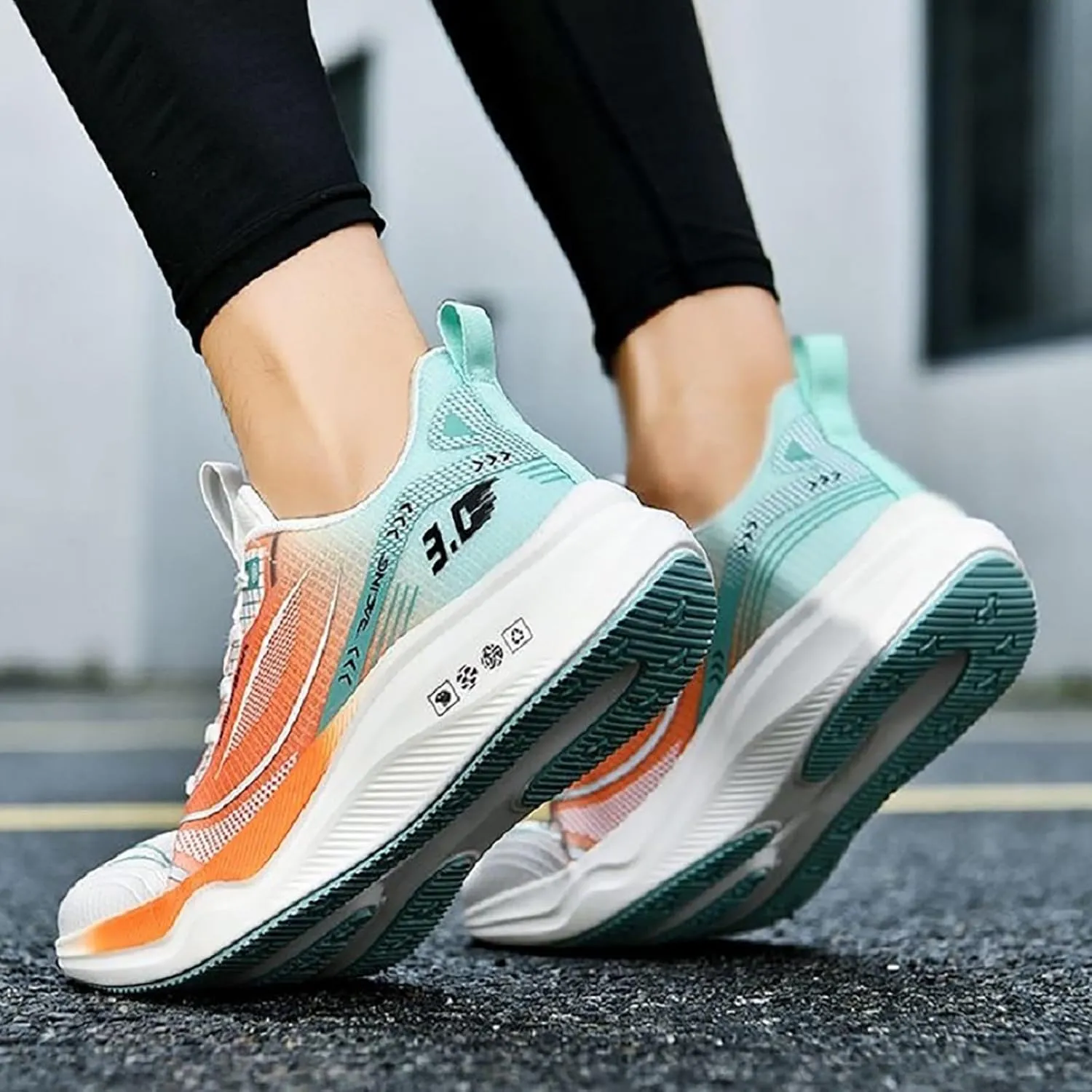 Men's Running Shoes Lightweight Mesh Sport Sneakers Elastic Walking Shoes with Arch Support Fashion Casual Footwear Non Slip Comfortable Sneaker