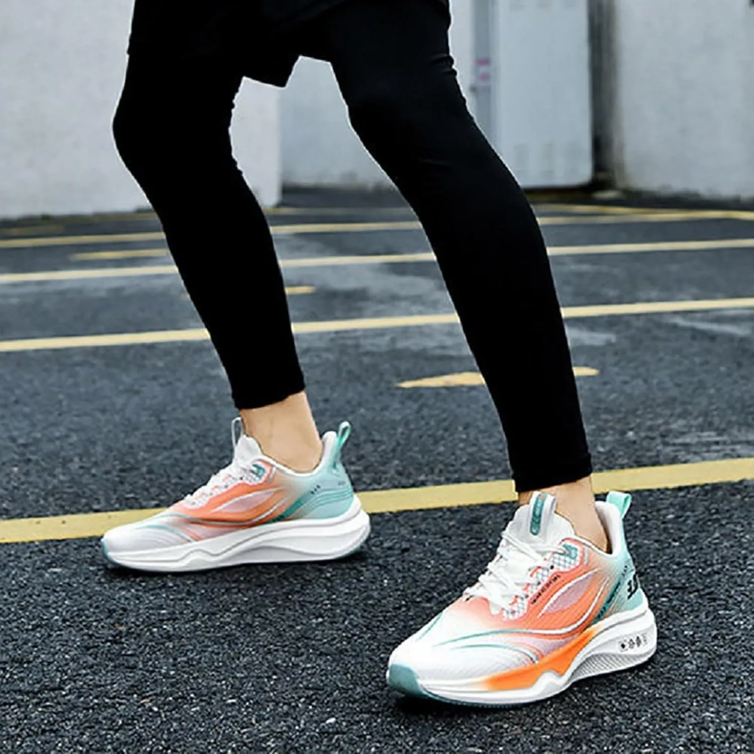 Men's Running Shoes Lightweight Mesh Sport Sneakers Elastic Walking Shoes with Arch Support Fashion Casual Footwear Non Slip Comfortable Sneaker