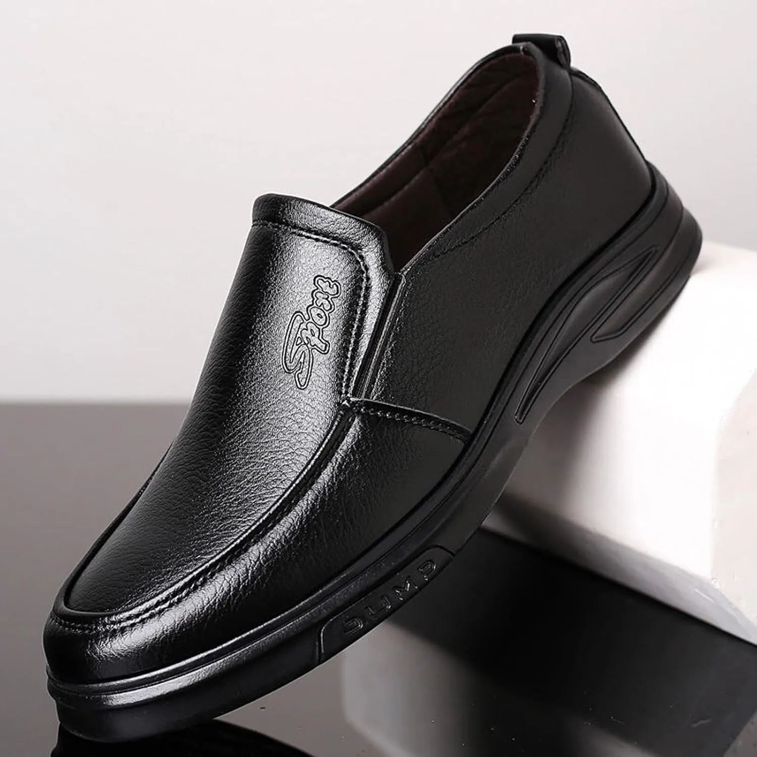 Mens Shoes Business Casual Fashion Men's Breathable Comfortable Business Slip On Work Men's Dress Shoes Black Size 11