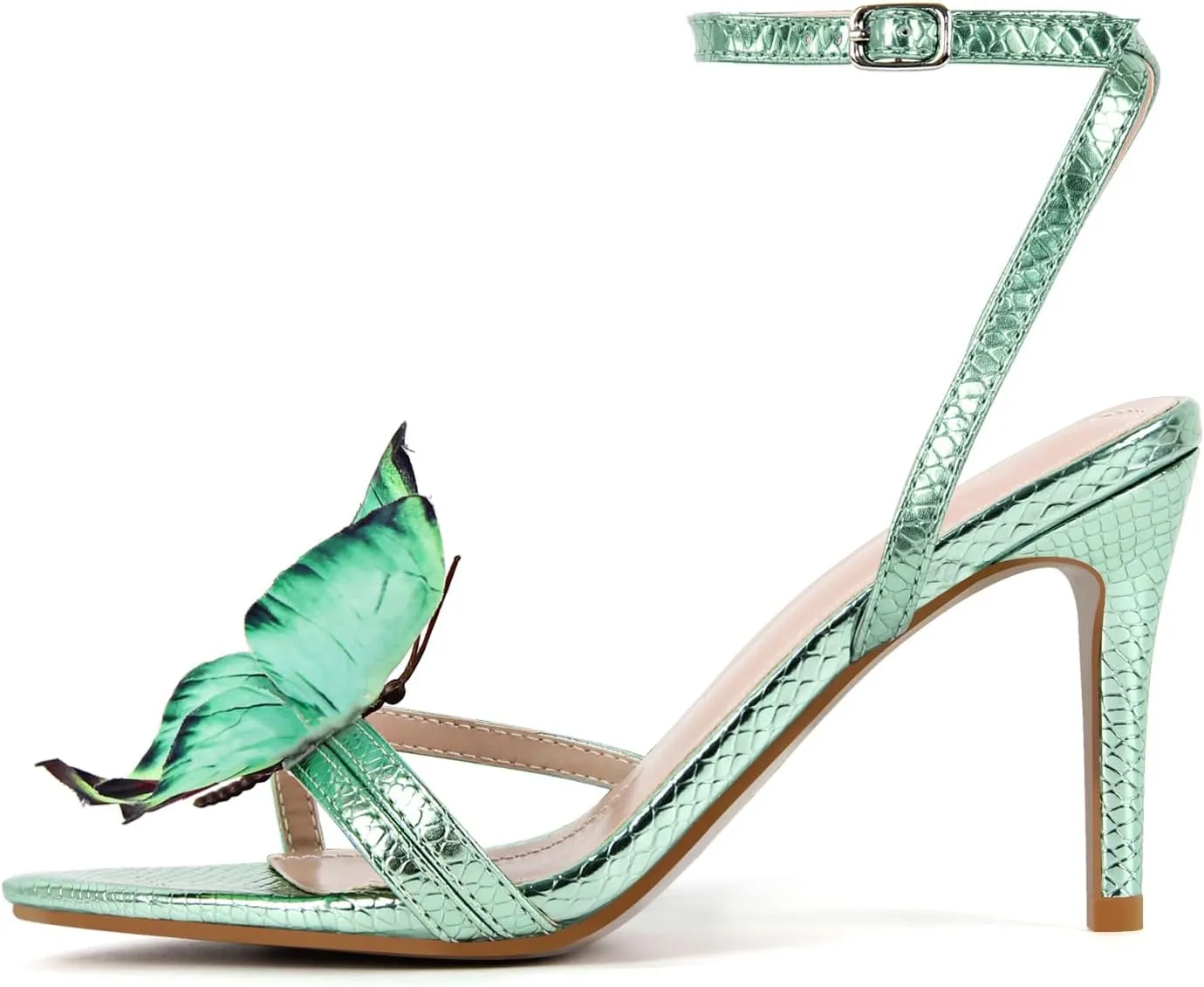 MissHeel Butterfly Heels for Women Ankle Strap High Heels Pointed Toe