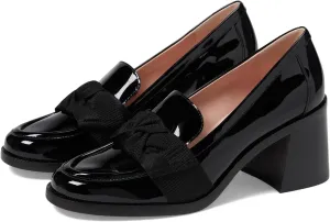 MOOMMO Women Chunky High Heel Dress Pumps Round Toe Slip On Loafer Pumps Bow 3 inch Block Heeled Loafers Shoes Leopard Cute Fashion Comfort Casual Penny Loafers Office Street 4-11 M US