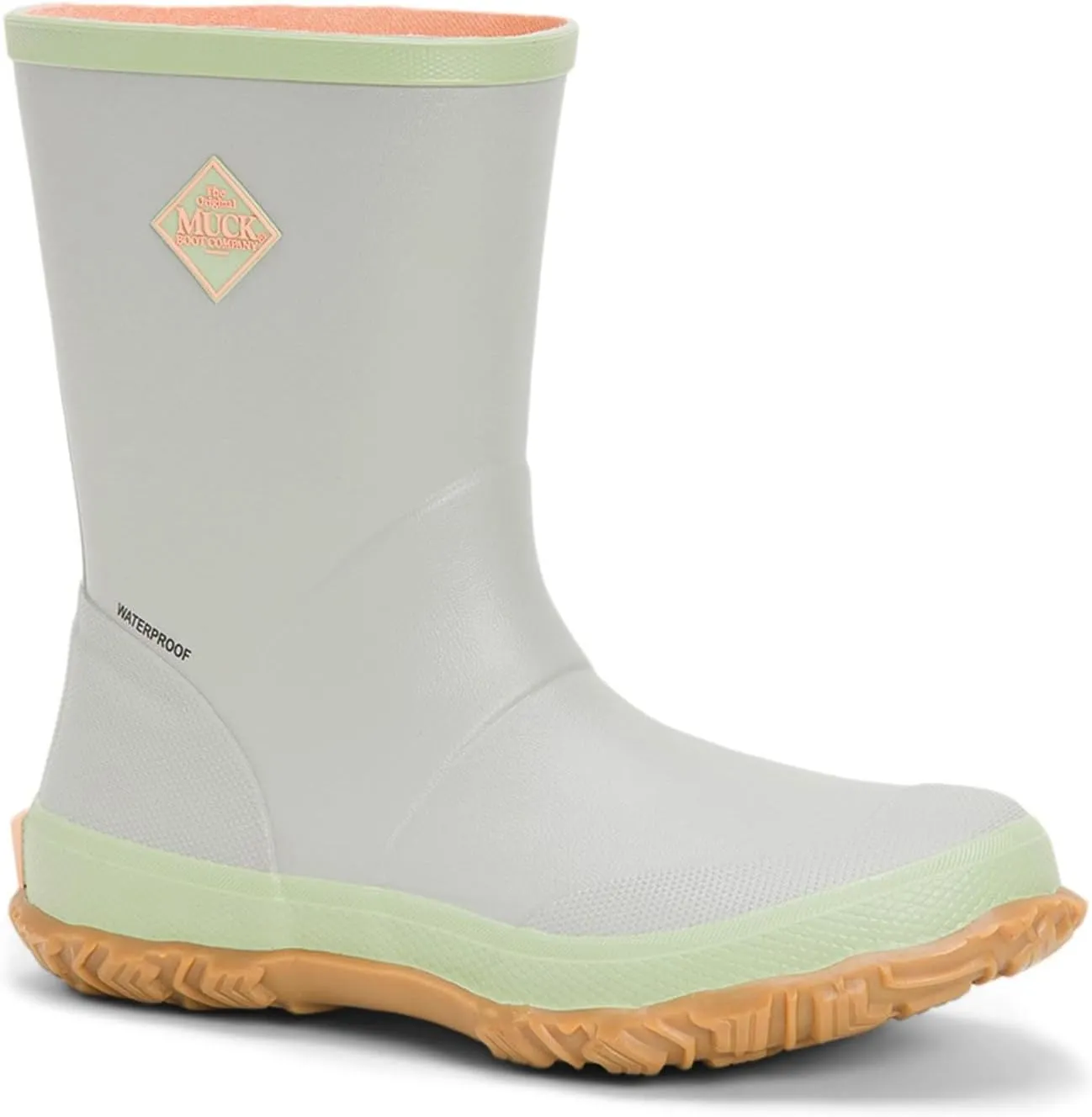 MUCK Boot Women's Waterproof Lightweight Rubber Non-Slip Forager Mid Calf Rain Work Boots for Gardening Fishing Farming