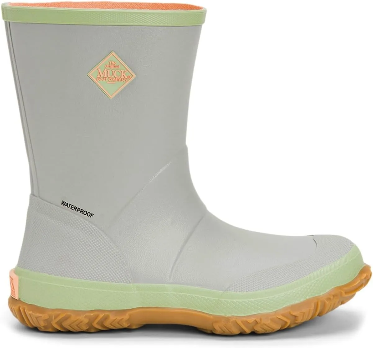 MUCK Boot Women's Waterproof Lightweight Rubber Non-Slip Forager Mid Calf Rain Work Boots for Gardening Fishing Farming