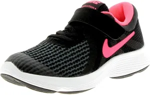 Nike Unisex-Child Revolution 4 (PSV) Running Shoe, Black/Racer Pink-White, 10.5C Regular US Little Kid