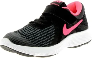 Nike Unisex-Child Revolution 4 (PSV) Running Shoe, Black/Racer Pink-White, 2.5Y Regular US Little Kid