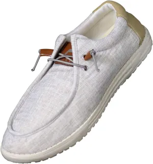 NORTY Men's Grey Low Ankle Chukka Loafers - Casual Shoes for Men - Elastic Lace-Up Loafers