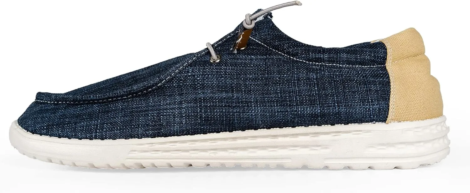 NORTY Men's Grey Low Ankle Chukka Loafers - Casual Shoes for Men - Elastic Lace-Up Loafers