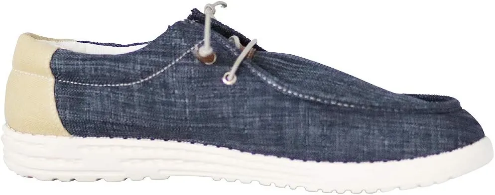 NORTY Men's Grey Low Ankle Chukka Loafers - Casual Shoes for Men - Elastic Lace-Up Loafers