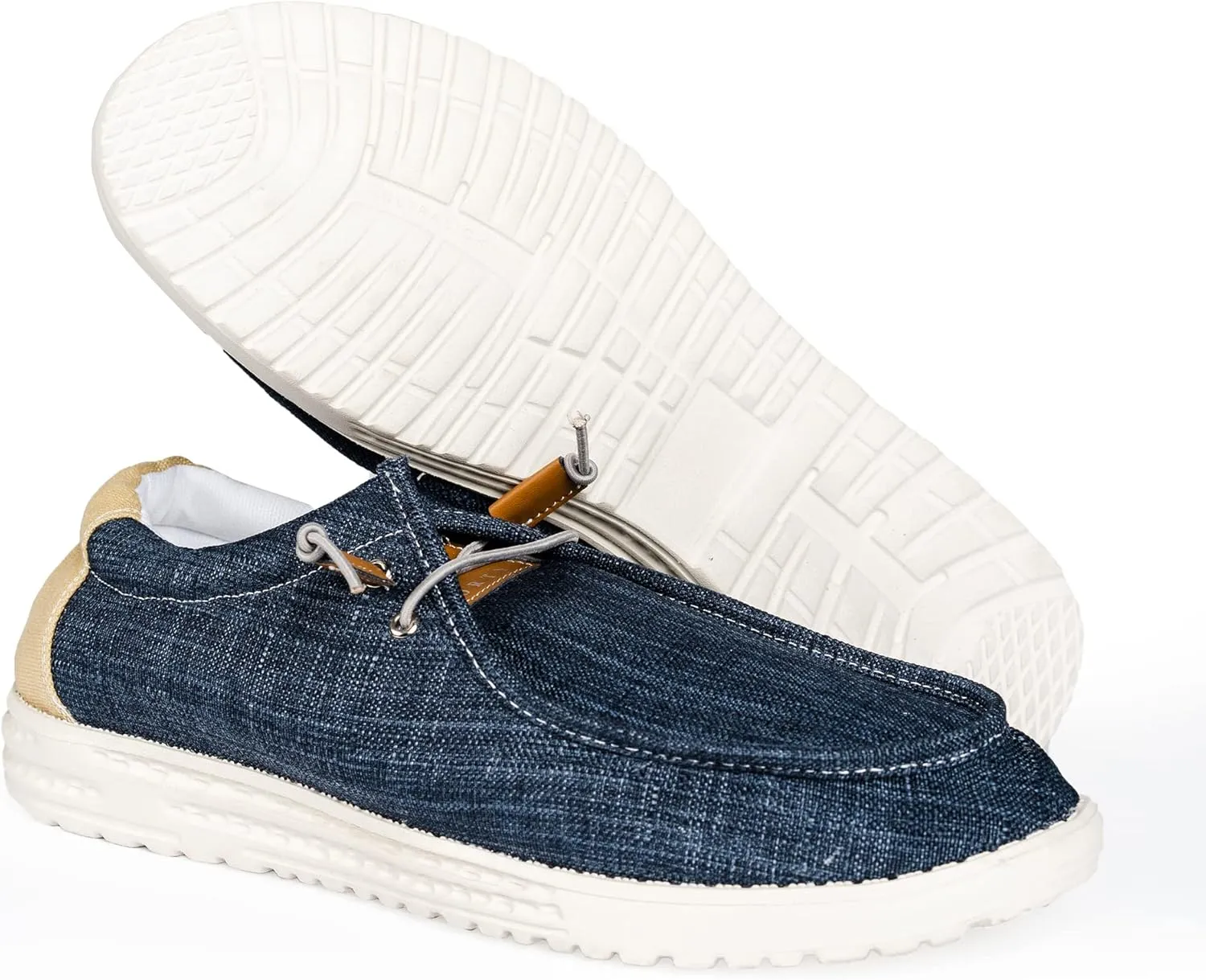 NORTY Men's Grey Low Ankle Chukka Loafers - Casual Shoes for Men - Elastic Lace-Up Loafers