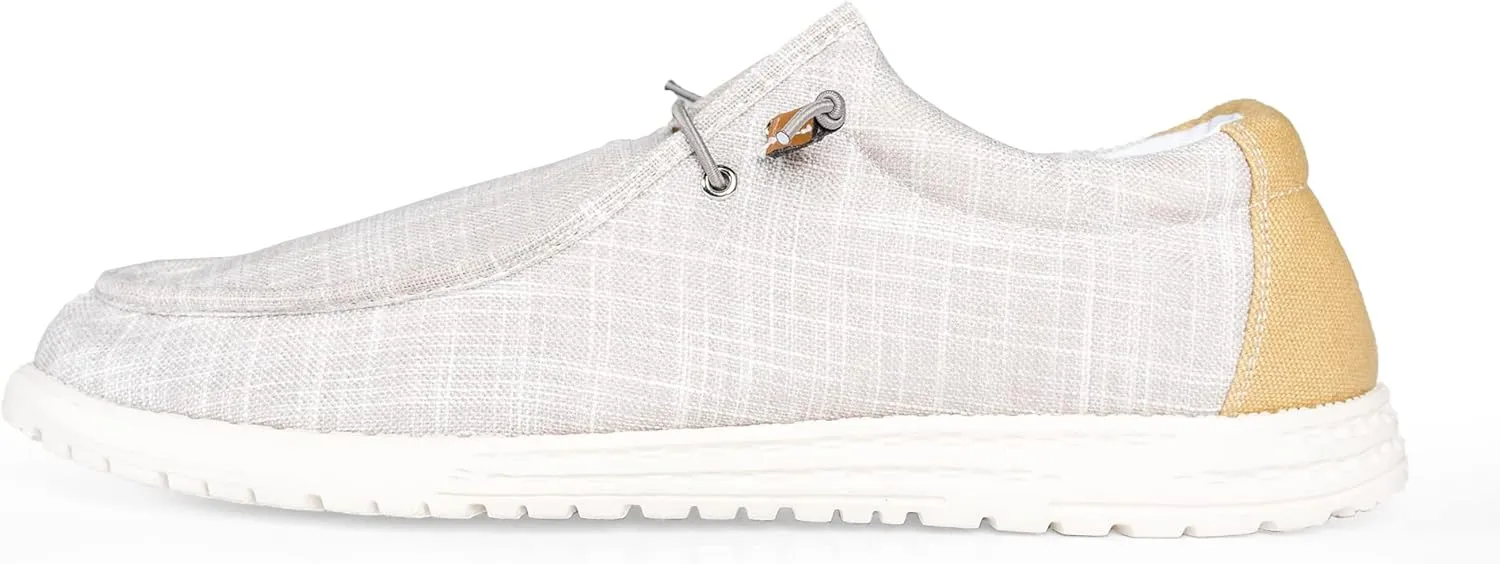 NORTY Men's Grey Low Ankle Chukka Loafers - Casual Shoes for Men - Elastic Lace-Up Loafers