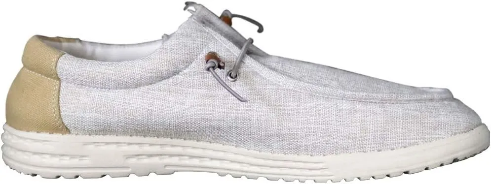 NORTY Men's Grey Low Ankle Chukka Loafers - Casual Shoes for Men - Elastic Lace-Up Loafers