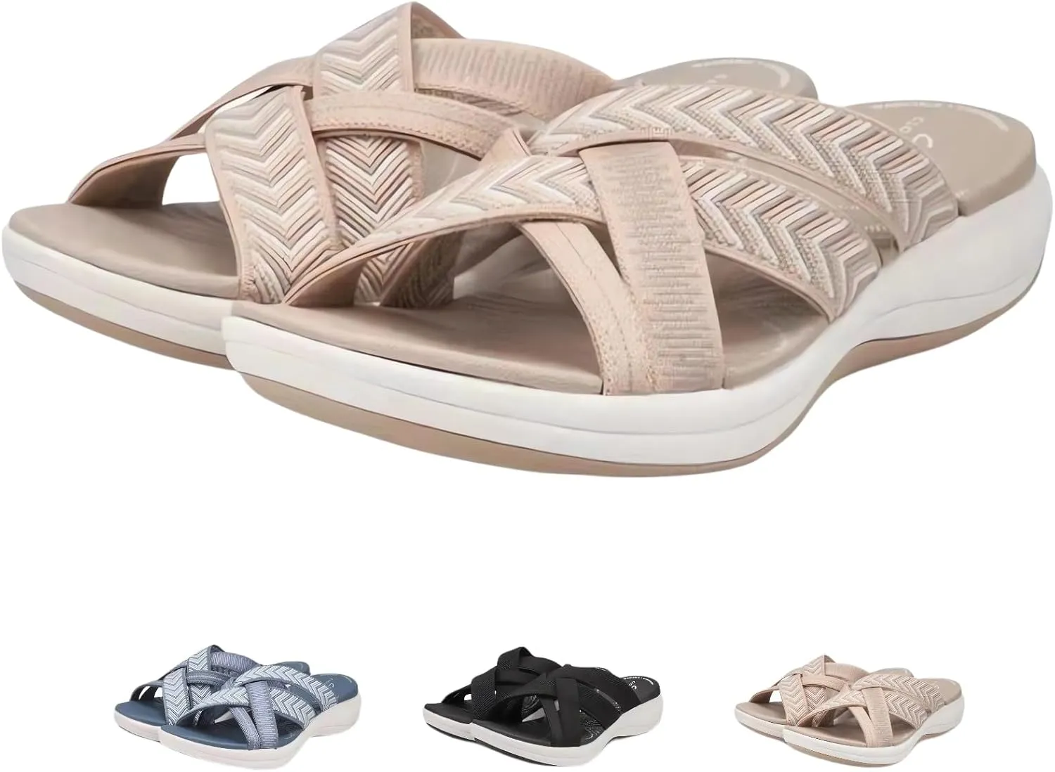 Orthopedic Sandals for Women Comfortable Arch Support Slide Slippers Wide Width Walking Shoes Beach Outdoor Sandalias