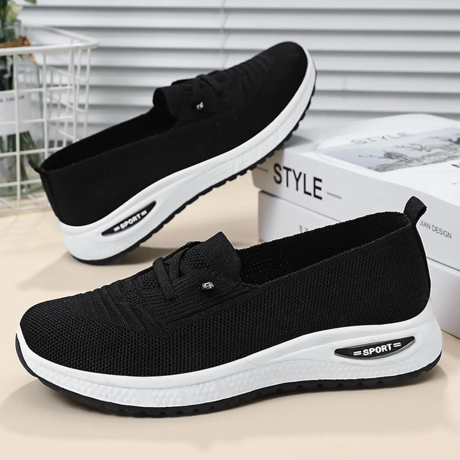 Orthopedic Shoes for Women, Women's Comfortable Walking Shoe Slip On Arch Support Non-Slip Sneakers Mesh Tennis Shoes