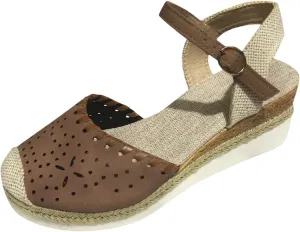 Orthopedic Wedge Sandals for Women Comfortable Closed Toe Slides Platform Sandals Hollow Out Espadrilles Adjustable Buckle Ankle Strap