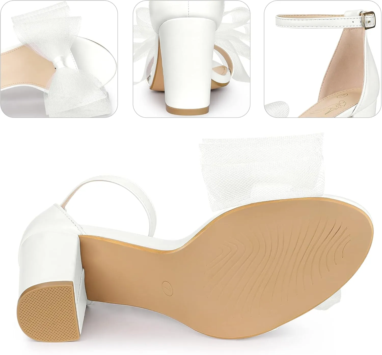 Perphy Bow Tie Ankle Strap Chunky High Heels Sandals for Women