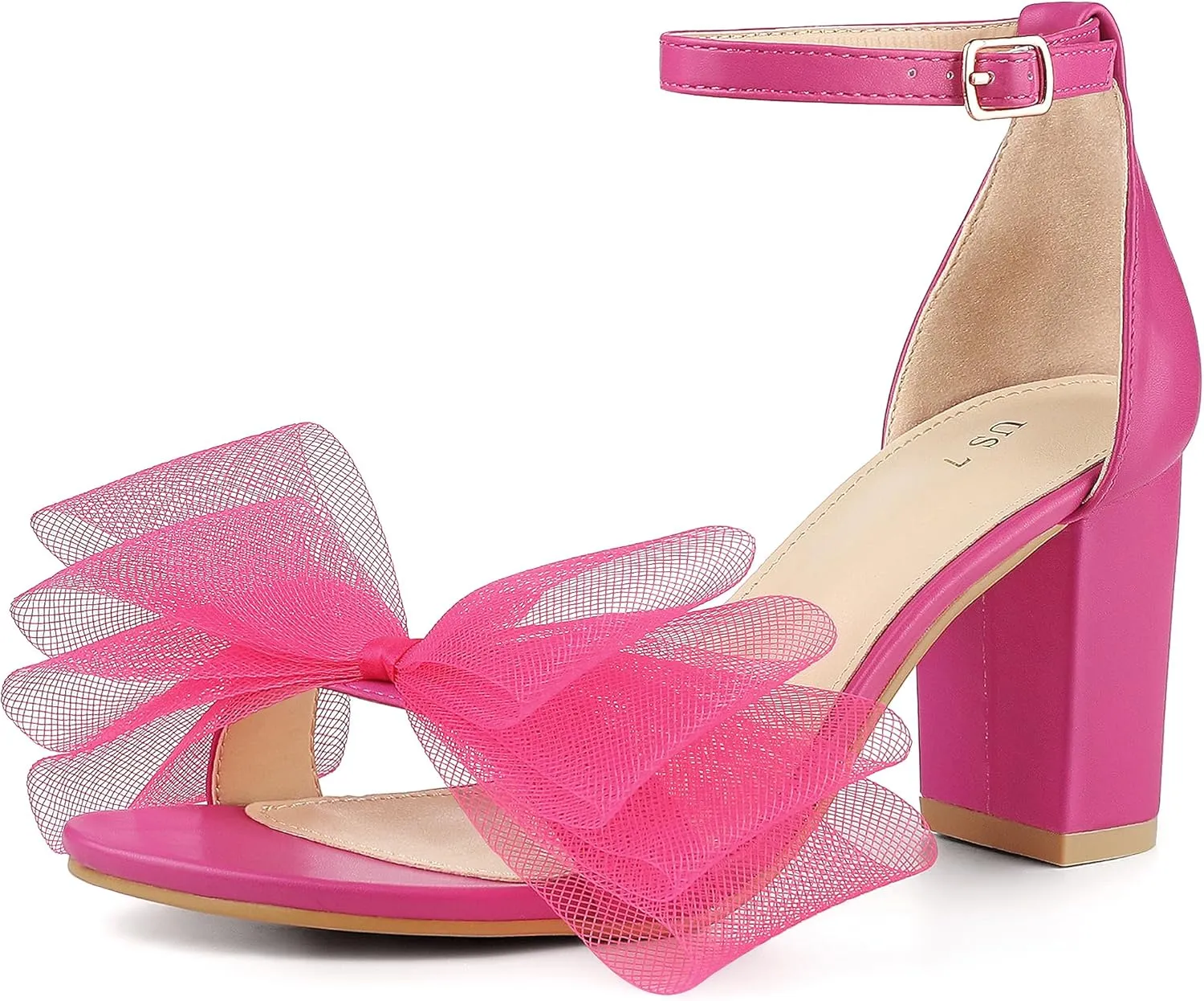 Perphy Bow Tie Ankle Strap Chunky High Heels Sandals for Women