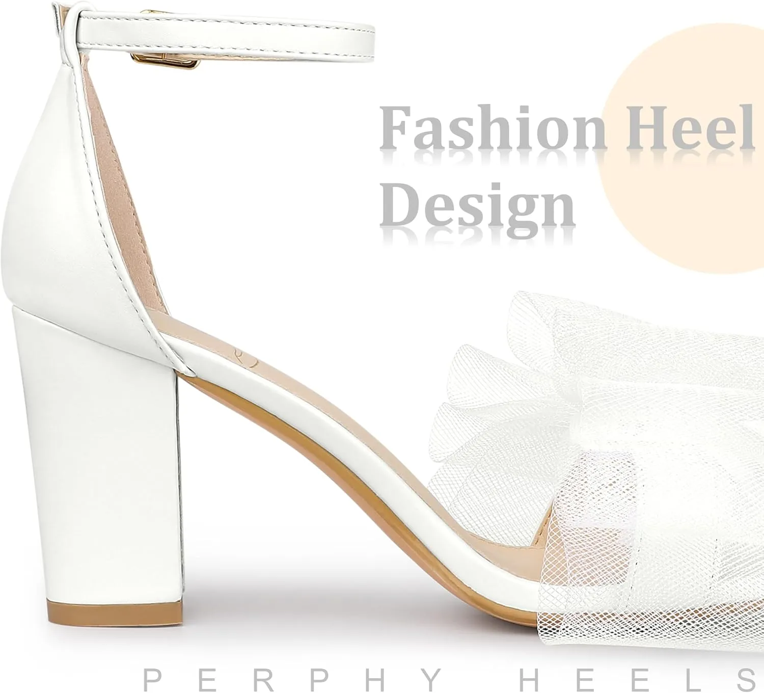 Perphy Bow Tie Ankle Strap Chunky High Heels Sandals for Women