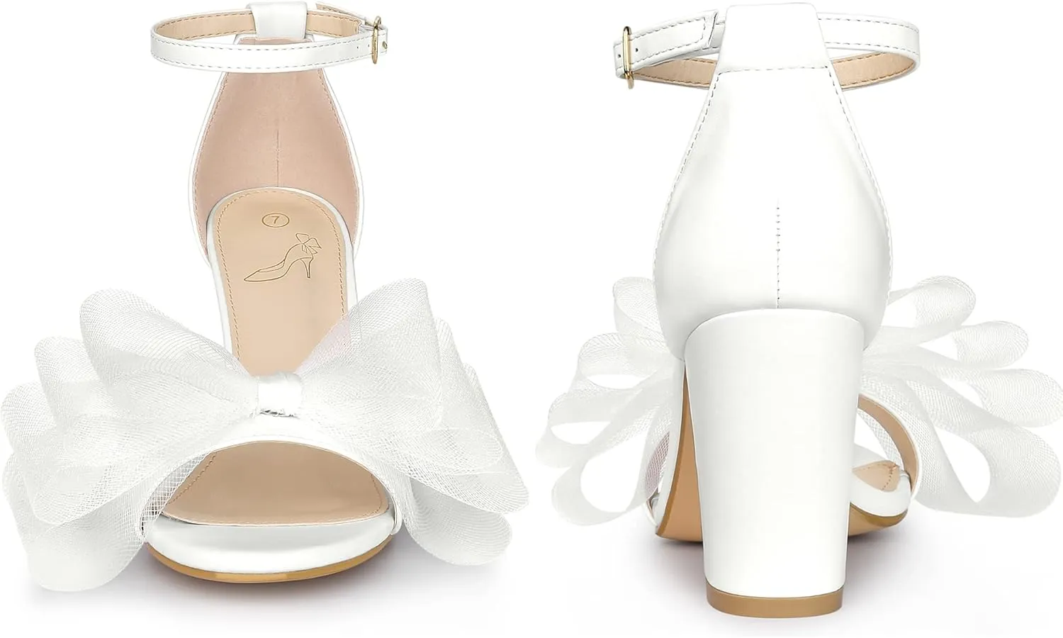 Perphy Bow Tie Ankle Strap Chunky High Heels Sandals for Women