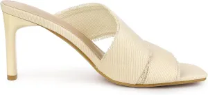Perphy Denim Sandals Chunky Heels Slides Mules for Women