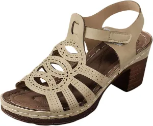 Platform Strappy Heel Sandals Square Open Toe Out Sandals High Heels