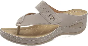 Sandals for Women Thong Sandals with Arch Support Slip on Buckle Strap Slippers Summer Comfortable Sandal Wedge Flip Flops Sandal 2025
