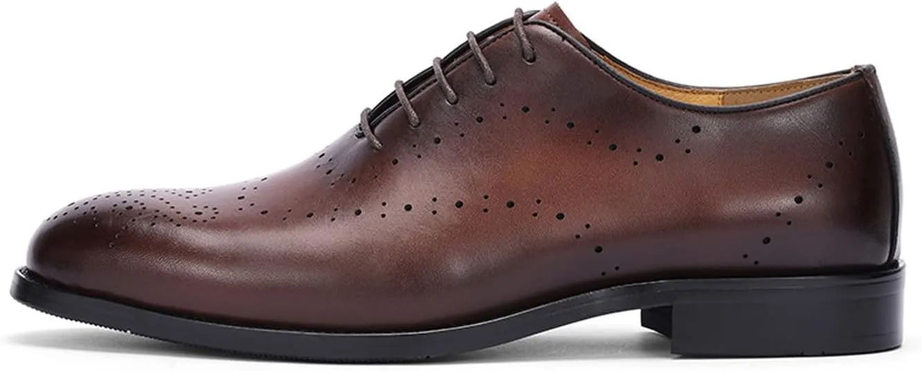 Santimon Mens Formal Dress Oxfords Shoes - Genuine Leather Derby Shoes for Weddings, Business, Prom & Tuxedo -Fashion & Comfortable Wingtips Brogues Oxfords for Men