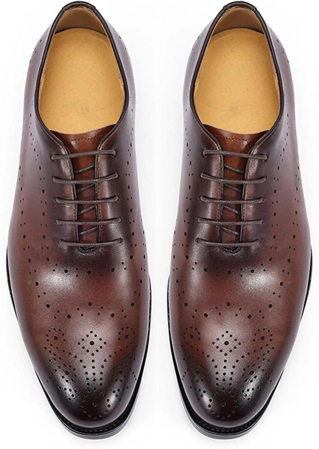 Santimon Mens Formal Dress Oxfords Shoes - Genuine Leather Derby Shoes for Weddings, Business, Prom & Tuxedo -Fashion & Comfortable Wingtips Brogues Oxfords for Men