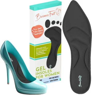 Sharp! Ultra Thin Insoles for Women Lightweight Shoe Inserts for Women for Heels & Pointed-Toe Flats by Business Feet Shoe Insoles - M/S Black