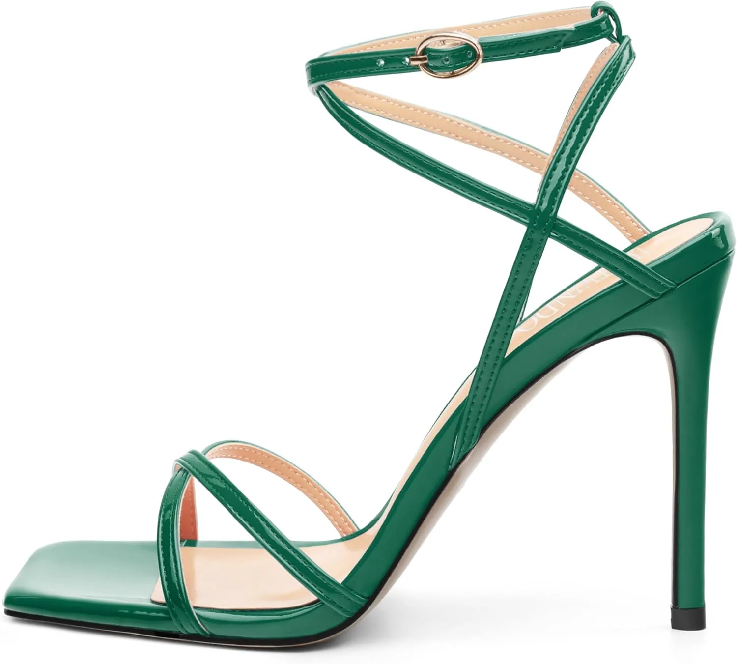 Stiletto High Heels For Women Slingback Strappy Open Square Toe Patent Heeled Sandals for Women Sexy Evening Fashion Dress Shoes