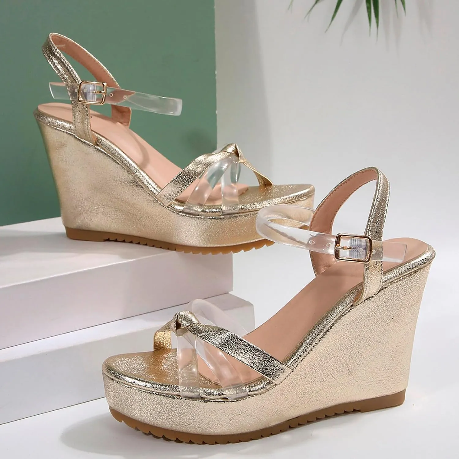 Strappy Heels Low Chunky Block Heel Heeled Sandals Slope Heel High Heeled Sandals