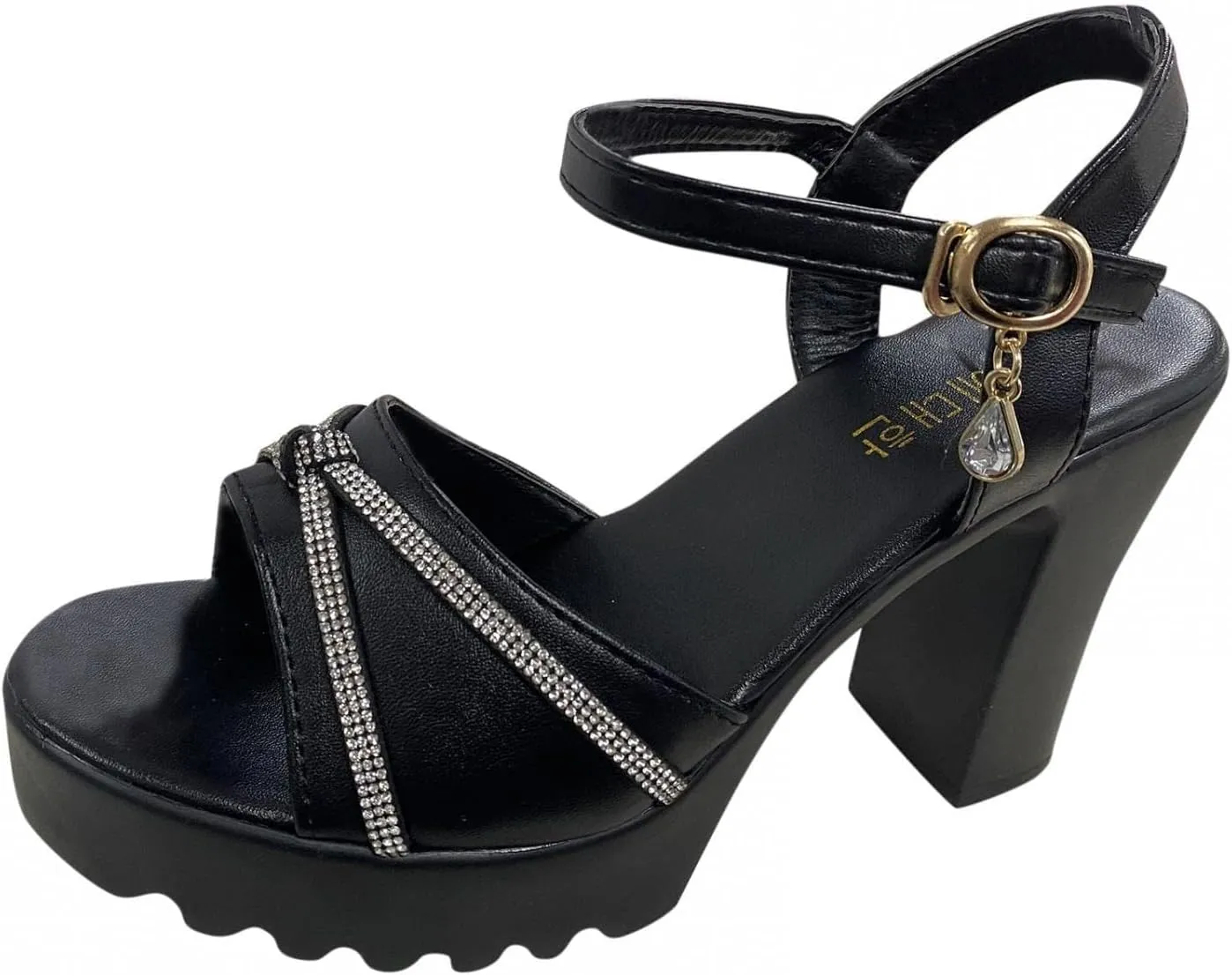 Summer Platform High Heels for Women 2025 Ladies Fashion Open Toe Chunky Block High Heels Sandals Peep Toe Wedge Lug Sole Anti Slip Dressy Pump or Party Wedding(Black)