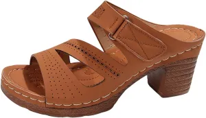 Summer Wedge Sandals for Women Comfortable Orthopedic Casual Dressy Slip On Sandals Breathable Lightweight Slippers Adjustable Slide Walking Beach Shoes