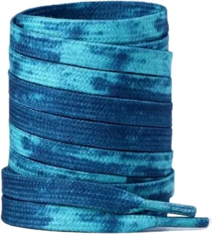 Tie-dye Shoelaces Kids Adult Flat Gradual Shoestring Width Elastic Laces For Sneaker Canvas Shoes Accessories