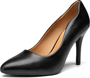 Trary Womens Slingback Pumps, Black Heels Gold Heels Nude Pink Red Heels, Pointed Toe High Heels for Women Sexy Stiletto Heels Buckle Ankle Strap Closed Toe Pumps Office Party Prom Dress Shoes