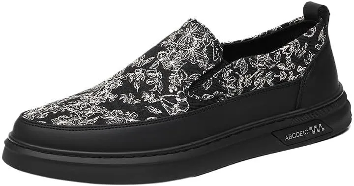 Trendy Men's Slip-On Canvas Sneakers Elastic Collar Easy Wear Casual Shoes for Outdoor Activities and Daily Use