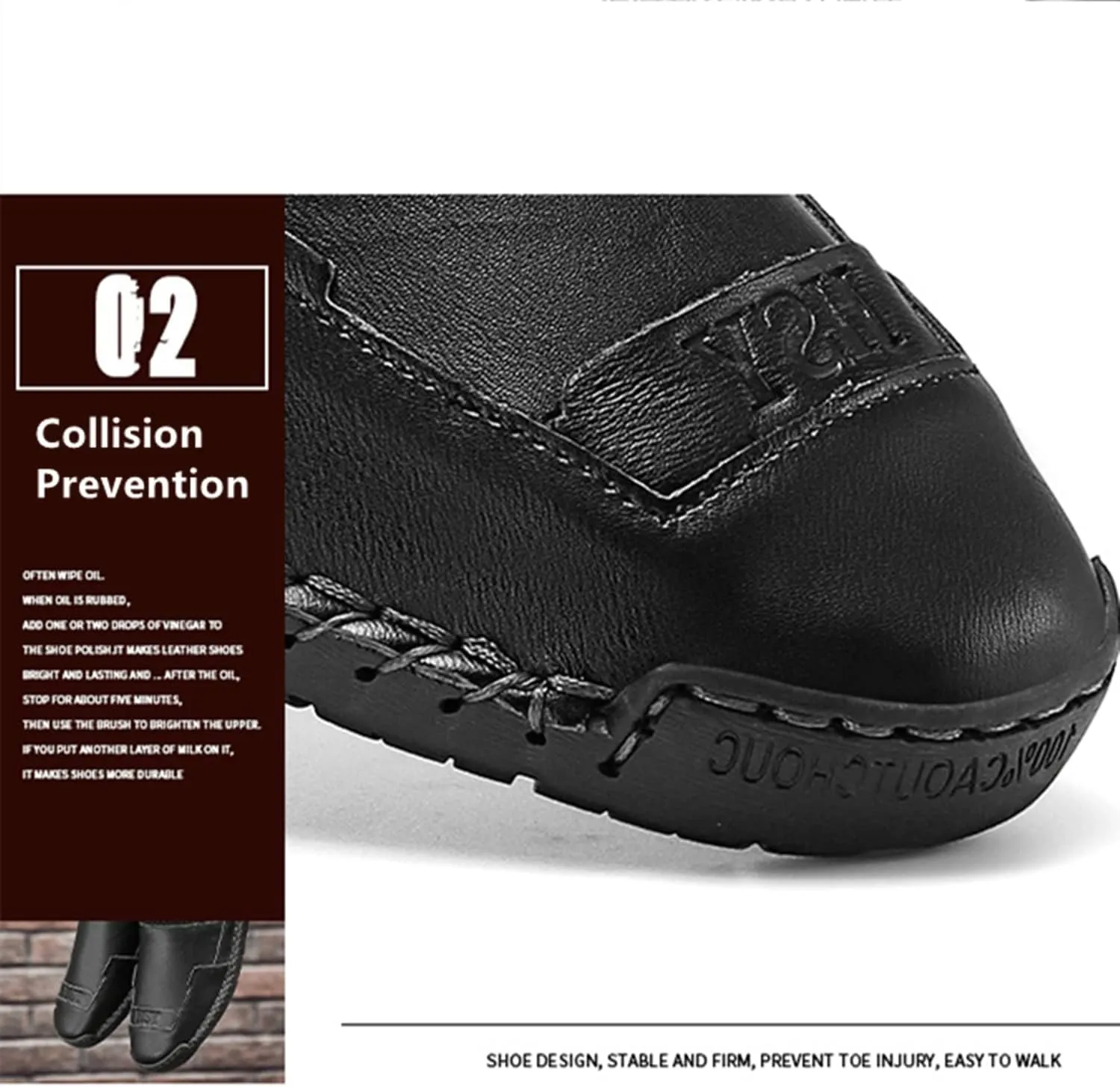 UIKGITP Mens Leather Driving Comfortable Shoes Hand Stitching Elastic Casual Shoes Loafer Boat Sneaker