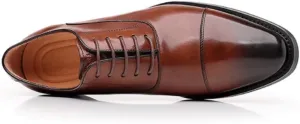 Vintage Pointed Toe PU Leather Shoes Men's Classic Formal Height Increase Shoes Business Office Dress Oxfords