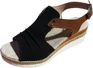 Wedge Sandals for Women Arch Support, Leather Women's Sandal Comfort,Cooling Gel Padding and an Adjustable Fit for Exceptional Walking Comfort