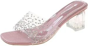 Women's Breathable Peep Toe Sandals Ankle Strap Wedding Business Dressy Shoes Low Block Chunky Banquet Shoes