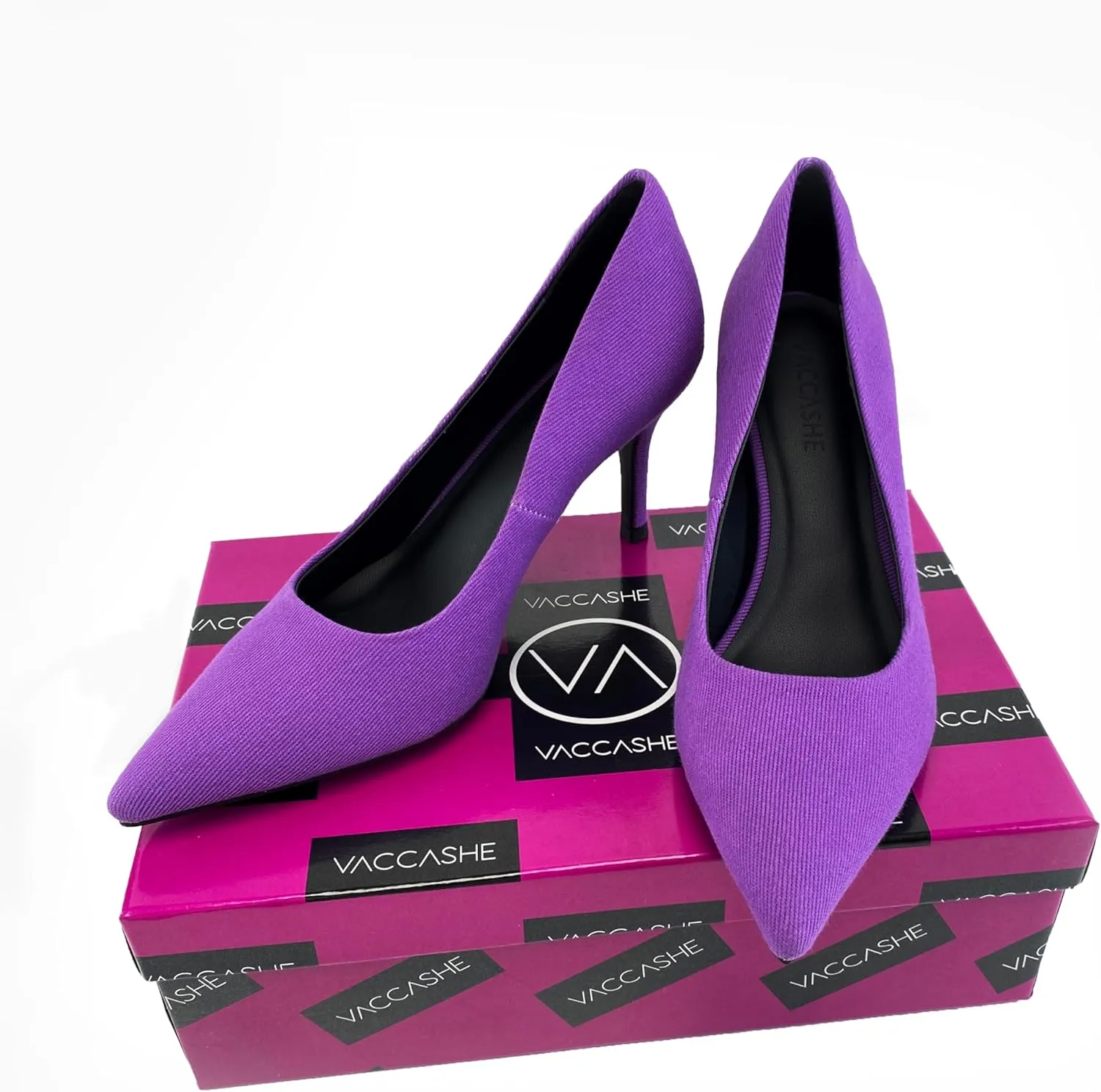Women's Colorful Denim Walkers Stiletto Heel Dress Pump Shoes