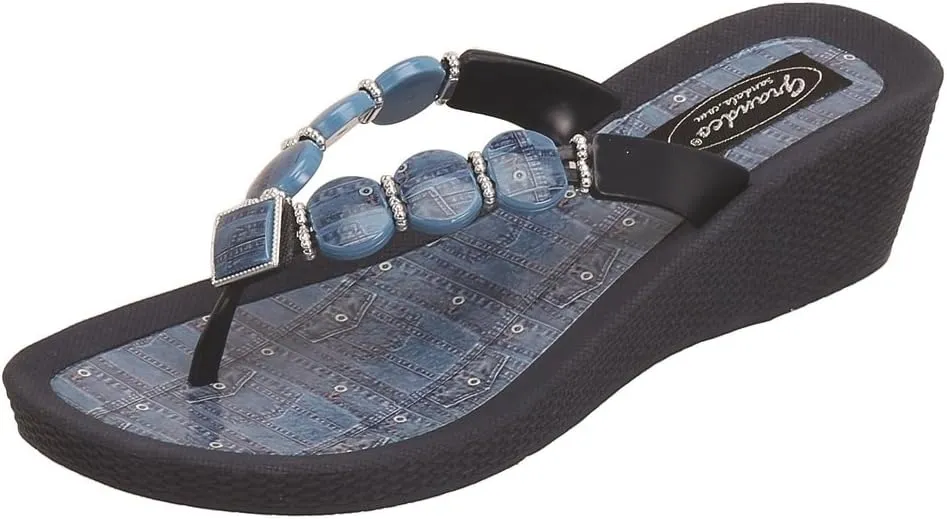 Women's Denim V Thong Sandals
