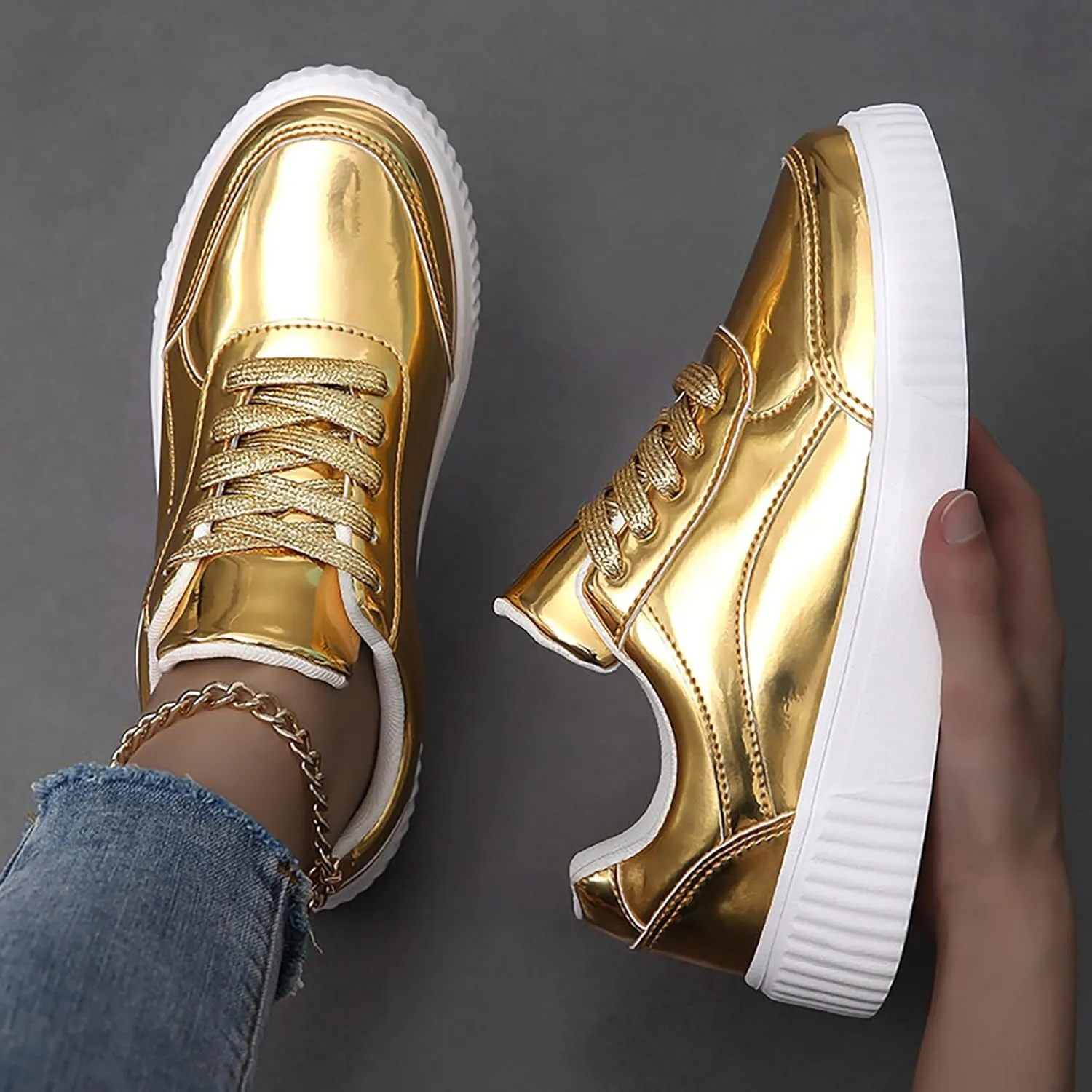 Womens Flat Slip On Sneakers Casual Walking Shoes Lightweight Canvas Comfortable Elastic Non Slip Loafers