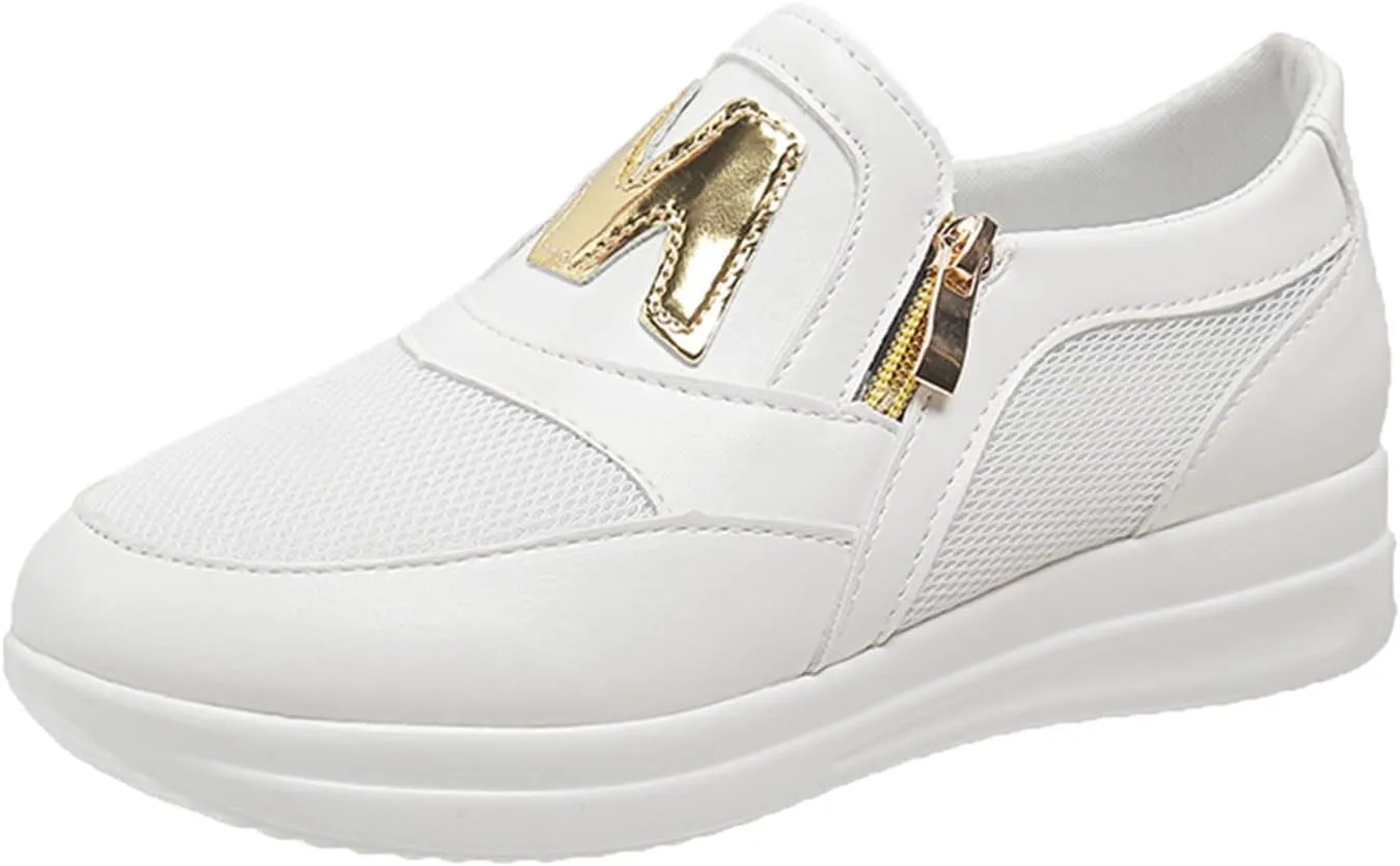 Womens Flat Slip On Sneakers Casual Walking Shoes Lightweight Canvas Comfortable Elastic Non Slip Loafers