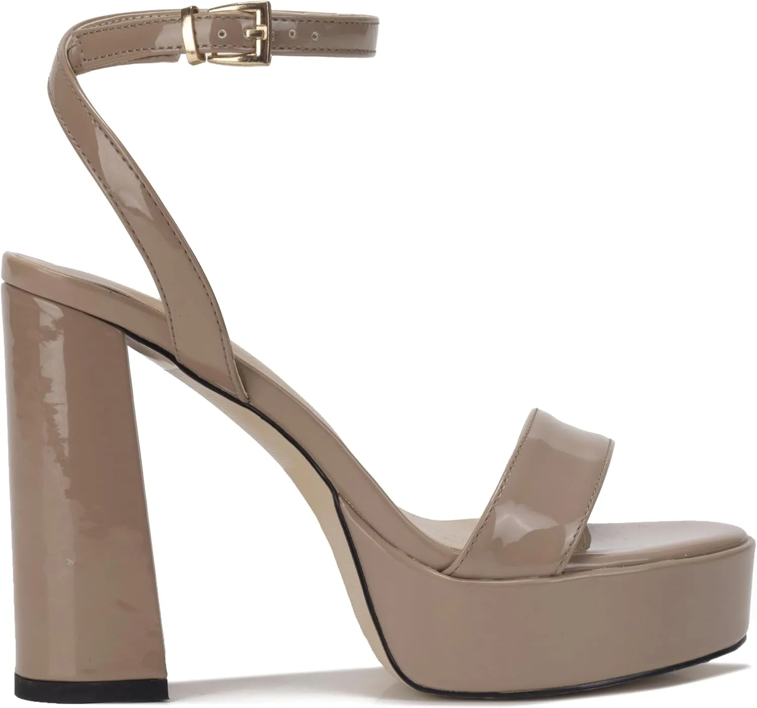 Women's High Heel Sandals Platform Open Toe Ankle Strap Block Heel Sandals 6 Inch Buckle Adjustable Evening Dress Party Wedding High Heel Sandals Round Toe Platform Dress Sandals