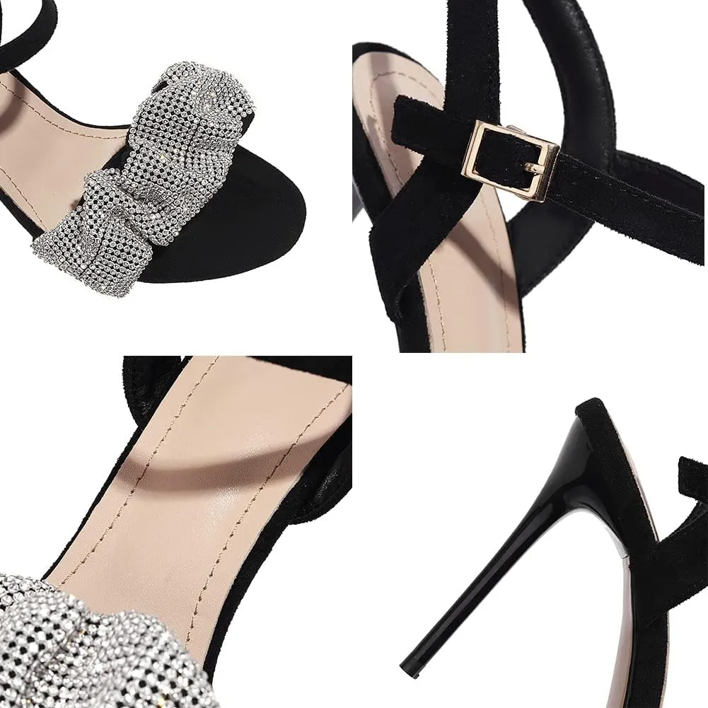 Womens High Heels Stilettos Round Toe Ankle Strap High Heel Sandal