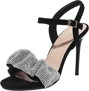 Womens High Heels Stilettos Round Toe Ankle Strap High Heel Sandal